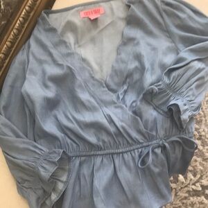 Blue Wrap Blouse